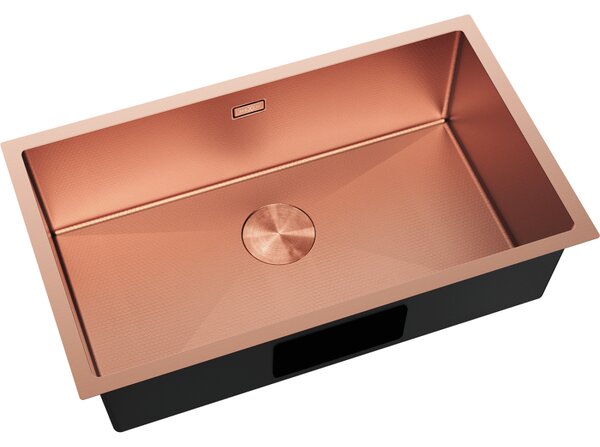 Mexen Trixo, 1-komorový nerezový drez 750 x 440 mm, brúsená meď, vzor voština, 6415751000-65HC
