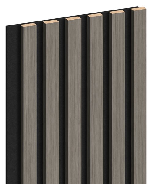Mexen Lam-F, akustické stenové lamely 275 × 30 cm, plstený podklad 8 mm, technická dyha, dub oceľový, S105-275307-3015-006