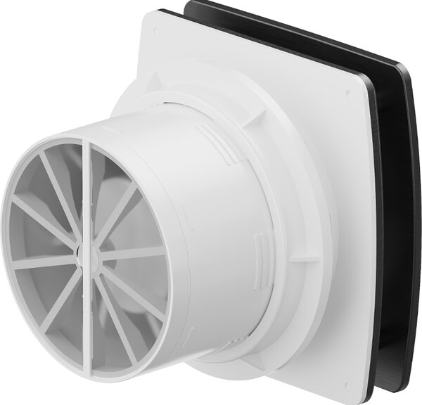 Mexen AXS, kúpeľňový ventilátor so spätnou klapkou, priemer 120 mm, čierna matná, W9601-125-70