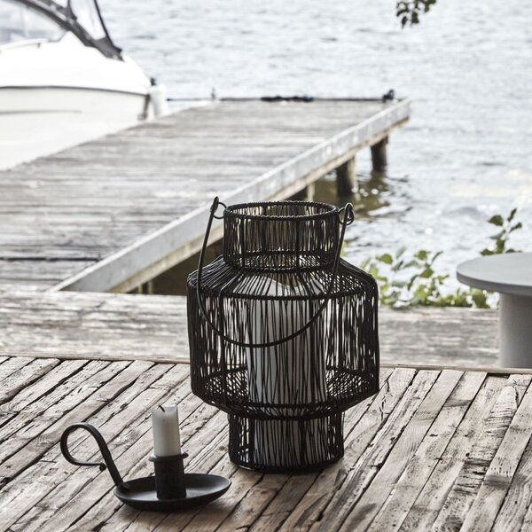 Kovový lampáš Alive Black 24 cm