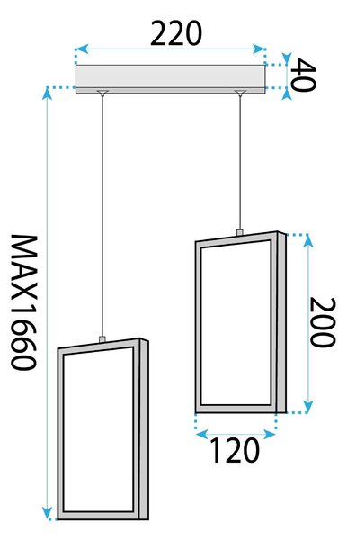 Toolight Toolight, LED závesné osvetlenie, 12W, 3000K, 3500lm, LHJ086-2CP, zlatá, OSW-50061