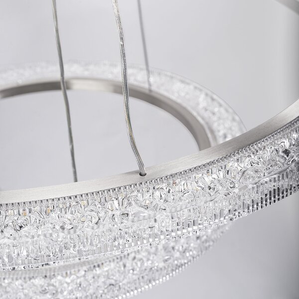 Toolight Toolight, LED závesné osvetlenie 60cm, 38W, 3500lm + diaľkové ovládanie, LHJ045-CP2, brúsená oceľ, OSW-50050