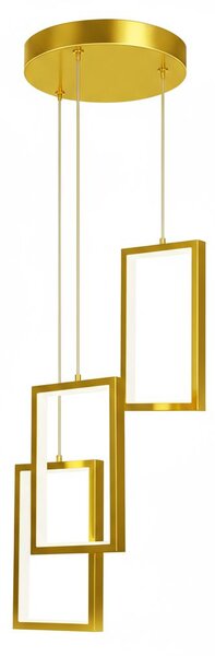 Toolight Toolight, LED závesné svietidlo 12W, 3000K, 3500lm, LHJ088-3CP, zlatá, OSW-50063