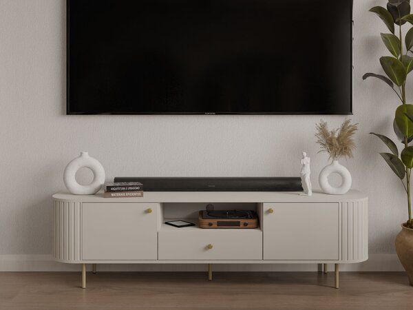 Široký TV stolík Ovalio - piesková
