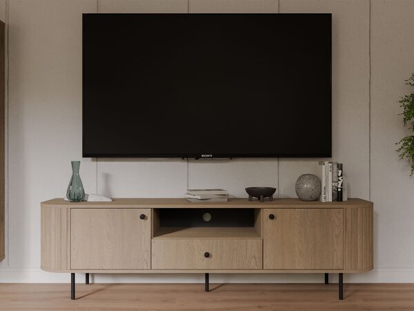 Široký TV stolík Ovalio - dub cremona