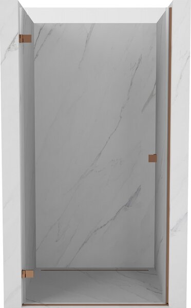 Mexen Lunar-B, Otočné ľavé sprchové dvere 60 cm, 8mm číre sklo, ružové zlato profil, 832-060-000-60-00-L
