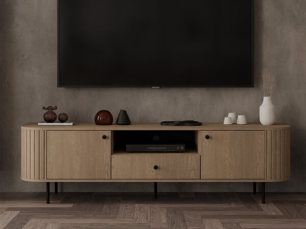 Široký TV stolík Ovalio - dub cremona