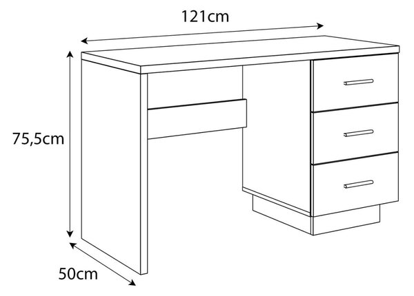 PISACÍ STÔL GILDAS DUB WOTAN 121 cm