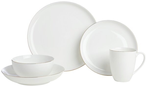 KOMBINOVANÝ SERVIS 20-dielne, nový kostný porcelán (new bone china) keramika Novel - Jedálenské sety