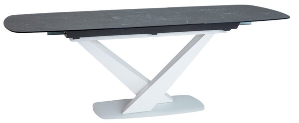 Stôl CASSINO II keramický, grafit mramor/ biely mat 160(220)X90