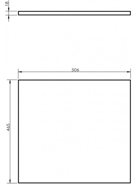 Mexen Uni, pracovná doska 50 cm, biela lesklá, 91AXX-0504-464-18-00
