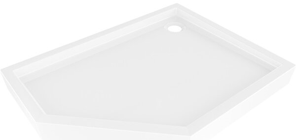 Mexen Flow+, päťuholníková sprchová vanička, pravá, 90 x 80 cm, biela lesklá, 46P108090RH