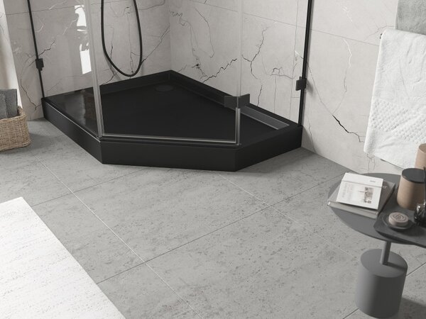 Mexen Flow+, päťuholníková sprchová vanička, ľavá, 90 x 80 cm, čierna matná, 46P708090LH