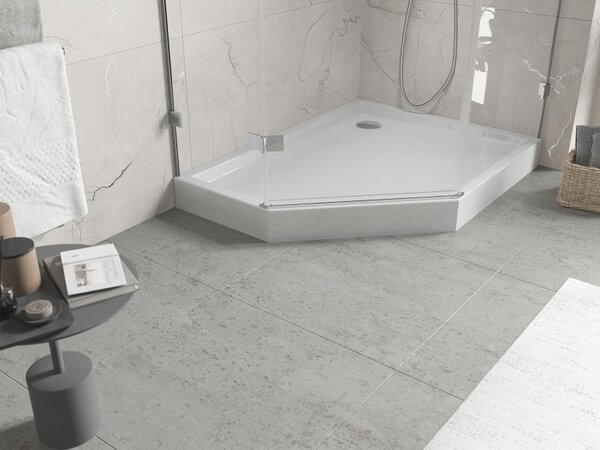 Mexen Flow+, päťuholníková sprchová vanička, pravá, 90 x 80 cm, biela lesklá, 46P108090RH