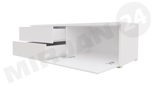Mirjan24 TV stolík Cleo XI Double, Farby: biela / šedý lesk 5902928370546