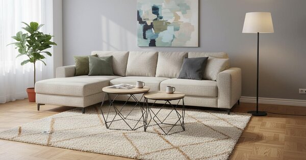 SADA KONFERENČNÝCH STOLÍKOV, čierna, farba duba, kov, kompozitné drevo, 50-40/50-40/40-36 cm MID.YOU - Stolíky do obývačky, Online Only