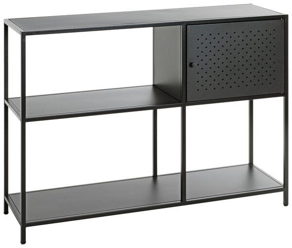REGÁL, čierna, oceľ, 100/75/30 cm - Online Only drobný nábytok, Online Only