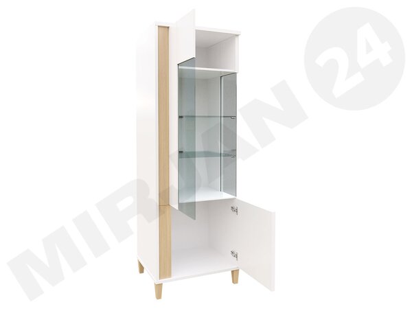 Mirjan24 Vitrína Anrok 50/160 L AR10, Farby: biela / biely lesk 5902928392548