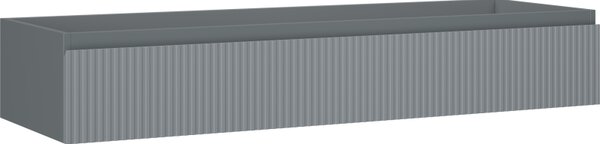 Mexen Rivel, kúpeľňová skrinka pod umývadlo 140 cm, 1 zásuvka, drážkovaná, grafitová matná, 91A20-14023-1-BF66