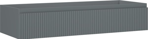 Mexen Rivel, kúpeľňová skrinka 120 cm, 1 zásuvka, drážkovaná, grafitová matná, 91A20-12023-1-BF66