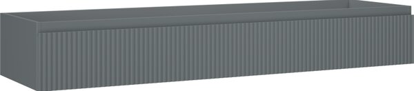 Mexen Rivel, kúpeľňová skrinka 160 cm, 1 zásuvka, drážkovaná, grafitová matná, 91A20-16023-1-BF66
