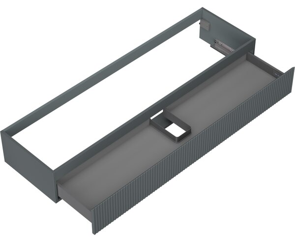 Mexen Rivel, kúpeľňová skrinka 160 cm, 1 zásuvka, drážkovaná, grafitová matná, 91A20-16023-1-BF66