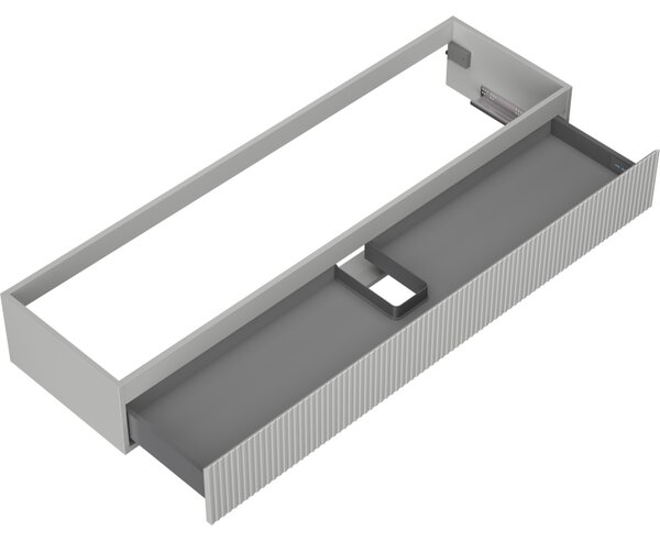 Mexen Rivel, kúpeľňová skrinka 160 cm, 1 zásuvka, drážkovaná, sivá matná, 91A20-16023-1-BF62