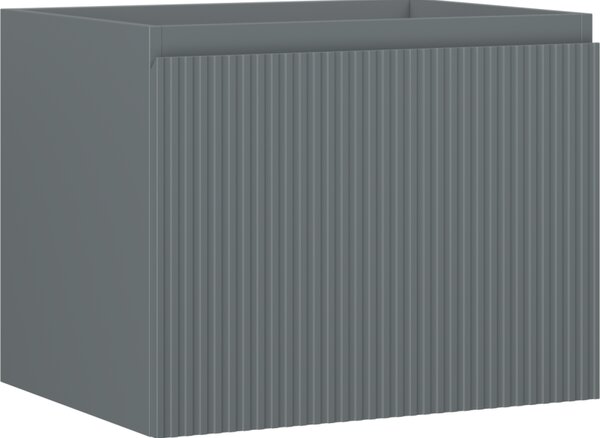 Mexen Rivel, kúpeľňová skrinka 60 cm, 1 zásuvka, drážkovaná, grafitová matná, 91A20-06047-1-BF66
