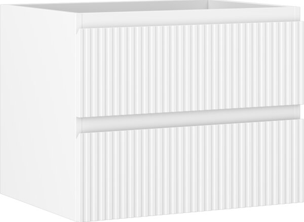 Mexen Rivel, kúpeľňová skrinka 60 cm, 2 zásuvky, drážkovaná, biela matná, 91A20-06047-2-BFF01