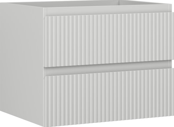 Mexen Rivel, kúpeľňová skrinka 60 cm, 2 zásuvky, drážkovaná, matná sivá, 91A20-06047-2-BFF62