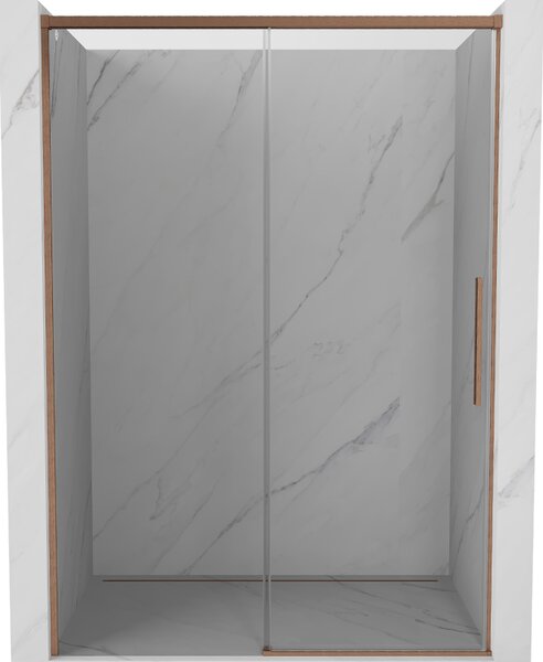Mexen Rox, posuvné sprchové dvere 140 cm, 8mm číre sklo, medený matný profil, 8C2-140-000-65-00