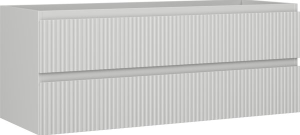 Mexen Rivel, kúpeľňová skrinka pod umývadlo 120 cm, 2 zásuvky, drážkovaná, matná sivá, 91A20-12047-2-BFF62