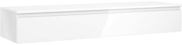 Mexen Orio, kúpeľňová skrinka 160 cm s hornou časťou, 1 zásuvka, biela lesklá, 91A10-16023-1-BFC00