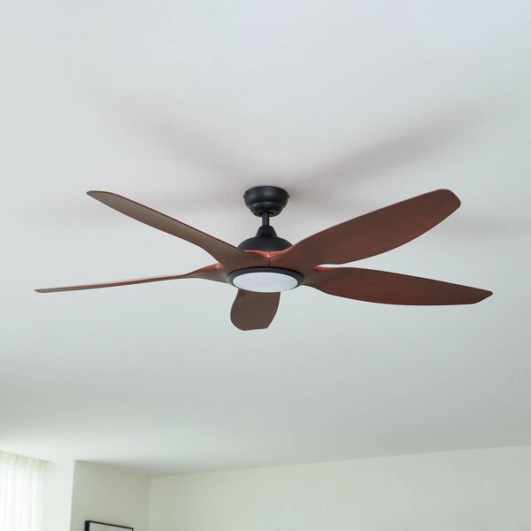 Lucande Stropný ventilátor LED Omendo, čierny, DC, tichý,, Čierna, Obývacia izba / jedáleň, kov, Moderný