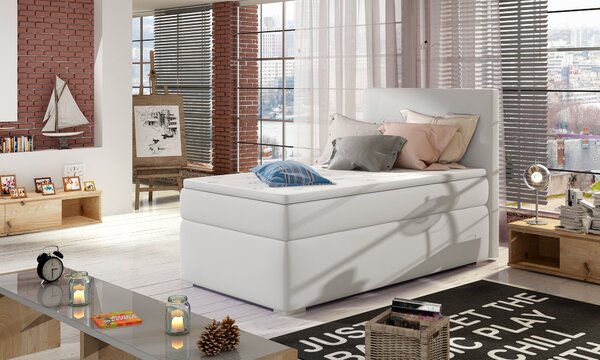 Moderná box spring posteľ Radka 90x200, biela Roh: Orientace rohu Pravý roh