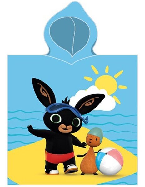 Chlapčenské plážové pončo - osuška s kapucňou Zajačik Bing - 100% bavlna - 50 x 115 cm