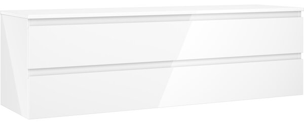 Mexen Orio, kúpeľňová skrinka 160 cm s hornou časťou, 2 zásuvky, biela lesklá, 91A10-16047-2-BFFC00