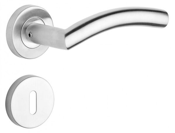 Dverové kovanie ROSTEX PALERMO (NEREZ MAT) - BB kľučka-kľučka otvor pre obyčajný kľúč/Nerez mat