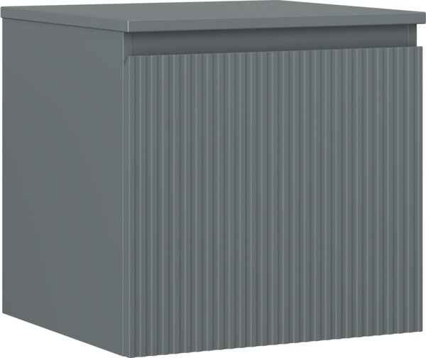 Mexen Rivel, kúpeľňová skrinka 50 cm s hornou časťou, 1 zásuvka, drážkovaná, grafit matná - 91A20-05047-1-BFC66