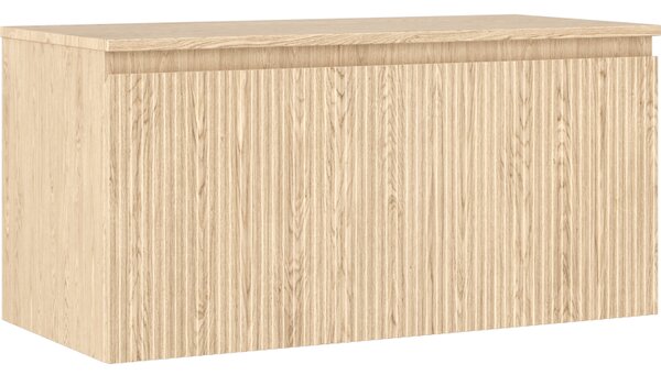 Mexen Rivel, kúpeľňová skrinka 100 cm s hornou časťou, 1 zásuvka, drážkovaná, dub, 91A20-10047-1-BFC81
