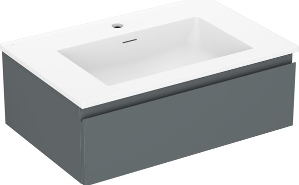 Mexen Orio, kúpeľňová skrinka 70 cm s umývadlom Otis, 1 zásuvka, grafitová matná/biela matná, 91A10-07023-1-BF66-W18M01