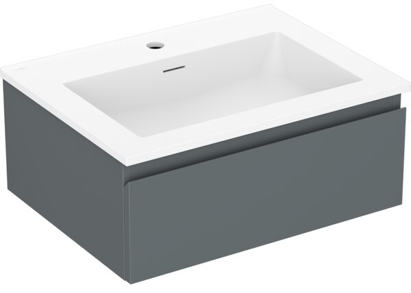 Mexen Orio, kúpeľňová skrinka 60 cm s umývadlom Otis, 1 zásuvka, grafitová matná/biela matná, 91A10-06023-1-BF66-W18M01