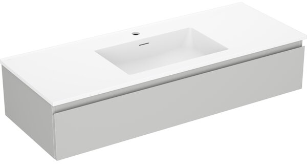 Mexen Orio, kúpeľňová skrinka 120 cm s umývadlom Otis, 1 zásuvka, šedá matná/biela matná, 91A10-12023-1-BF62-W18M01