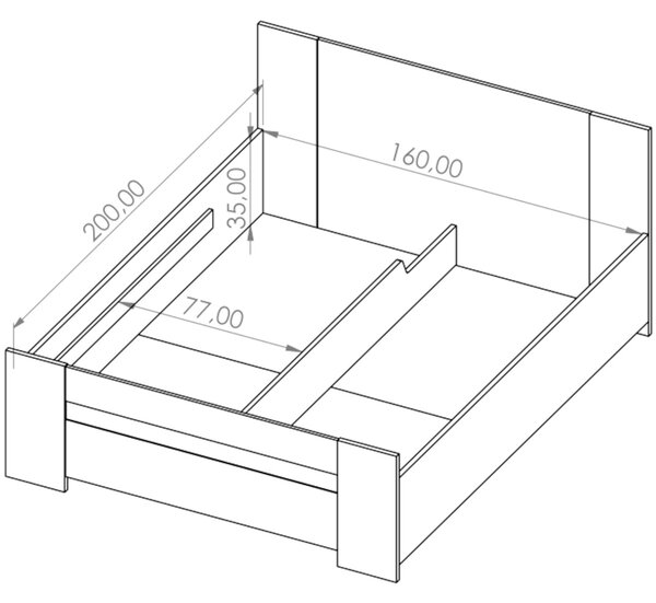 MEBLINE Posteľ s úložným priestorom 160x200 BONEY BO02 biela