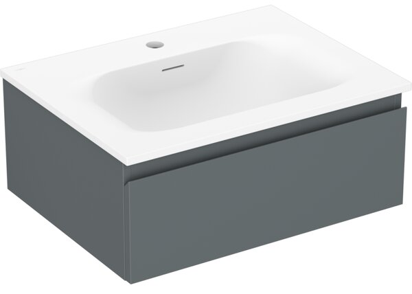 Mexen Orio, kúpeľňová skrinka 60 cm s umývadlom Vela, 1 zásuvka, grafitová matná/biela matná, 91A10-06023-1-BF66-W23M01