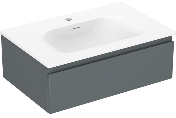 Mexen Orio, kúpeľňová skrinka 70 cm s umývadlom Vela, 1 zásuvka, grafitová matná/biela matná, 91A10-07023-1-BF66-W23M01