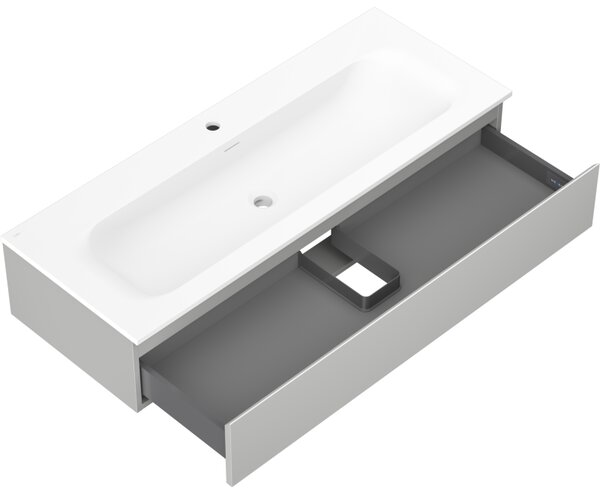 Mexen Orio, kúpeľňová skrinka 120 cm s umývadlom Vela, 1 zásuvka, šedá matná/biela matná, 91A10-12023-1-BF62-W23M01