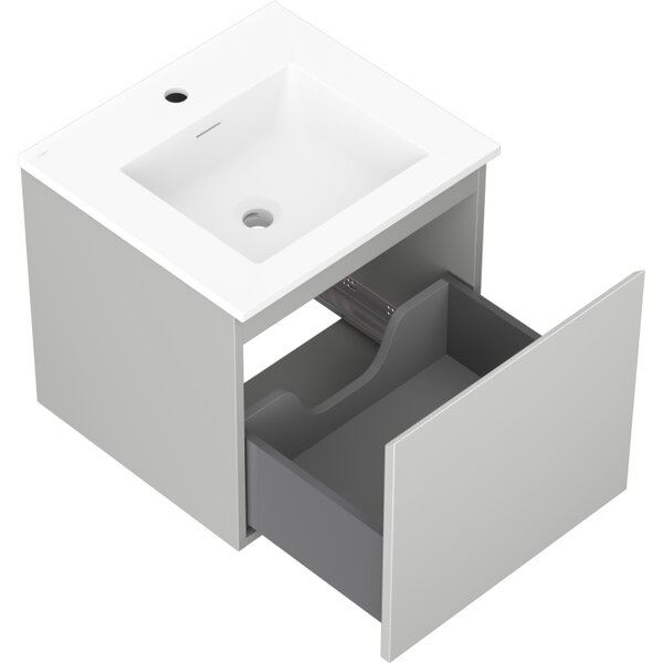 Mexen Orio, kúpeľňová skrinka 50 cm s umývadlom Otis, 1 zásuvka, šedá matná/biela matná, 91A10-05047-1-BF62-W18M01