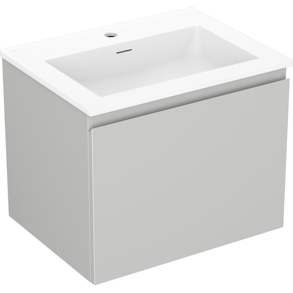 Mexen Orio, kúpeľňová skrinka 60 cm s umývadlom Otis, 1 zásuvka, šedá matná/biela matná, 91A10-06047-1-BF62-W18M01