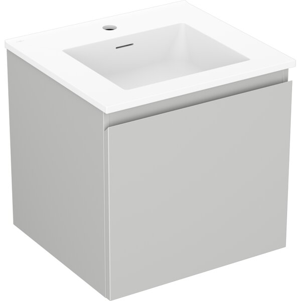 Mexen Orio, kúpeľňová skrinka 50 cm s umývadlom Otis, 1 zásuvka, šedá matná/biela matná, 91A10-05047-1-BF62-W18M01
